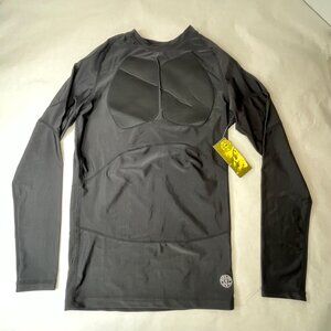 Golds Gym M/L Compression Long Sleeve Shirt With Padded Front & Back